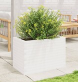 VidaXL Plantenbak 70x40x45,5 cm massief grenenhout wit