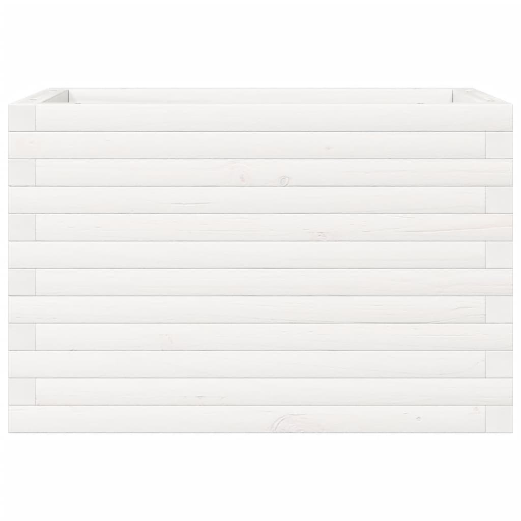 VidaXL Plantenbak 70x40x45,5 cm massief grenenhout wit