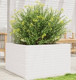 VidaXL Plantenbak 80x80x45,5 cm massief grenenhout wit