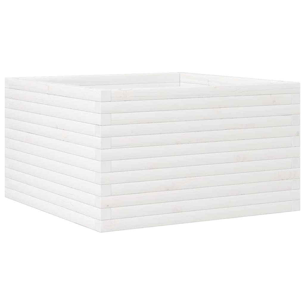 VidaXL Plantenbak 80x80x45,5 cm massief grenenhout wit