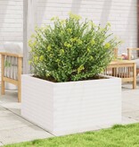 VidaXL Plantenbak 80x80x45,5 cm massief grenenhout wit