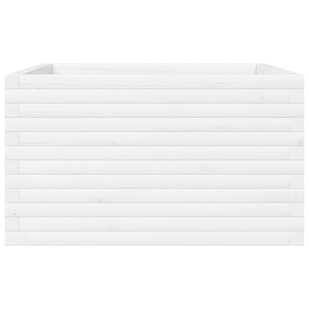 VidaXL Plantenbak 80x80x45,5 cm massief grenenhout wit