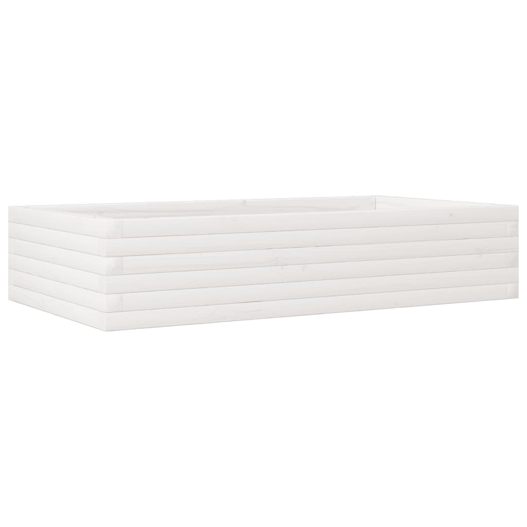 VidaXL Plantenbak 110x60x23 cm massief grenenhout wit