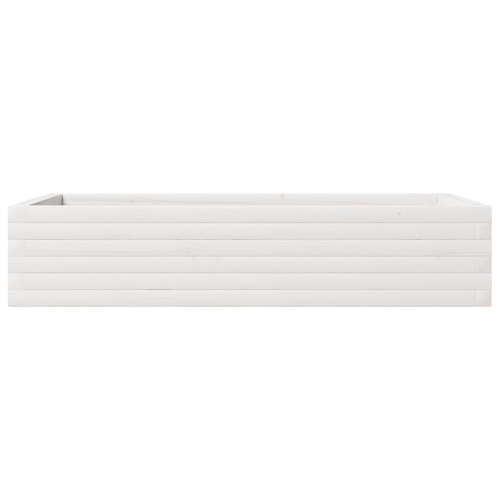 VidaXL Plantenbak 110x60x23 cm massief grenenhout wit