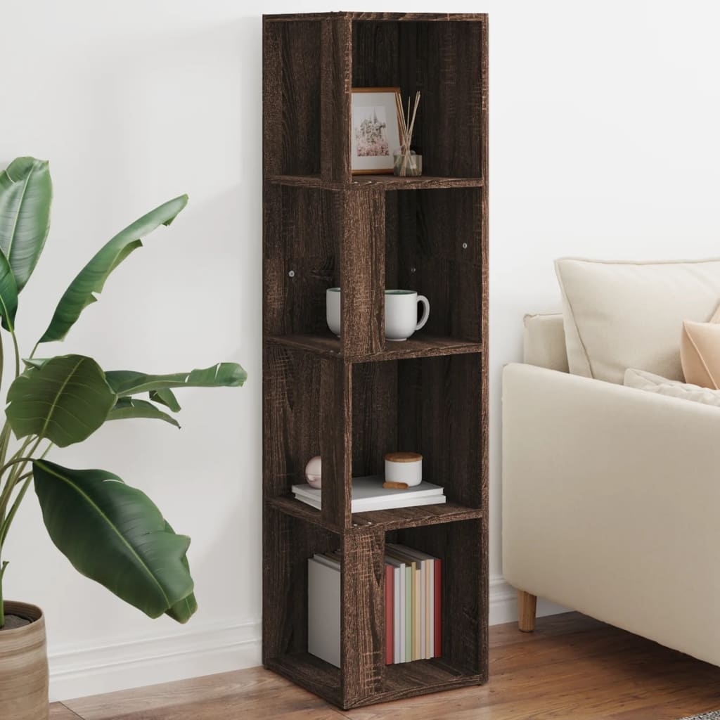 VidaXL Hoekkast 33x33x132 cm bewerkt hout bruin eikenkleur