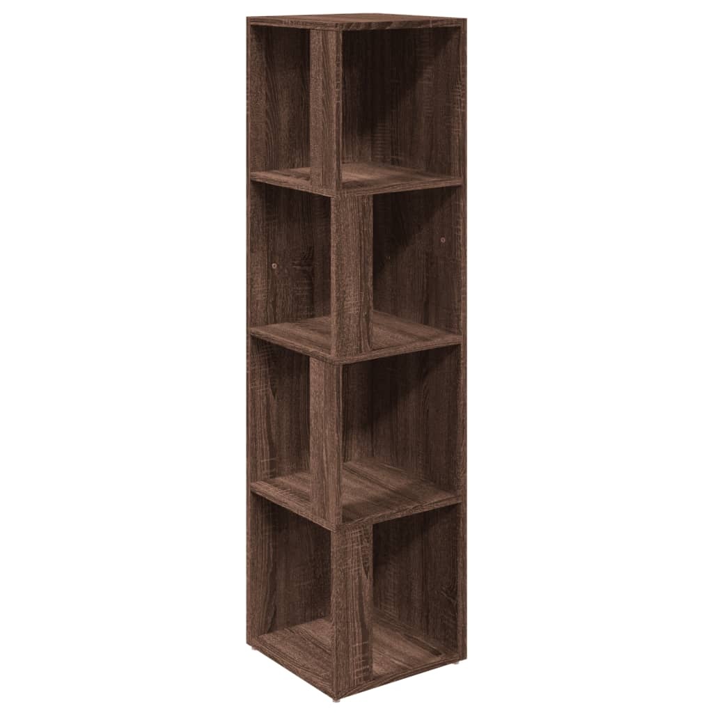 VidaXL Hoekkast 33x33x132 cm bewerkt hout bruin eikenkleur