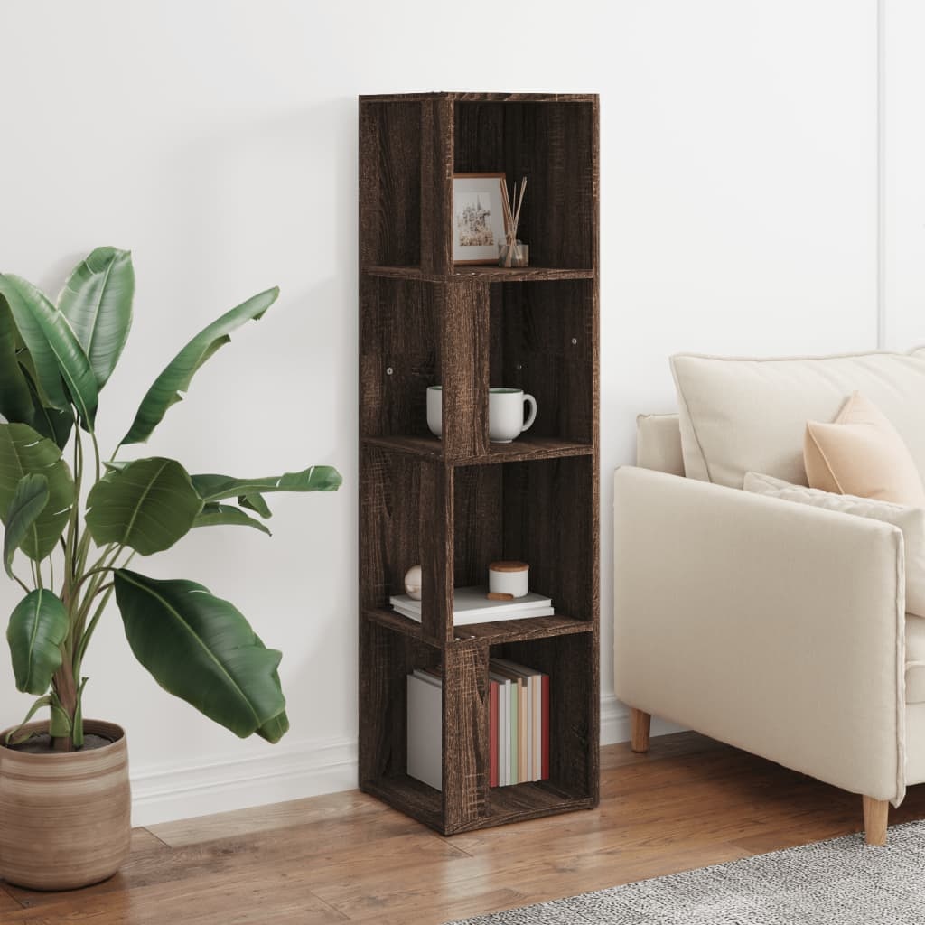 VidaXL Hoekkast 33x33x132 cm bewerkt hout bruin eikenkleur