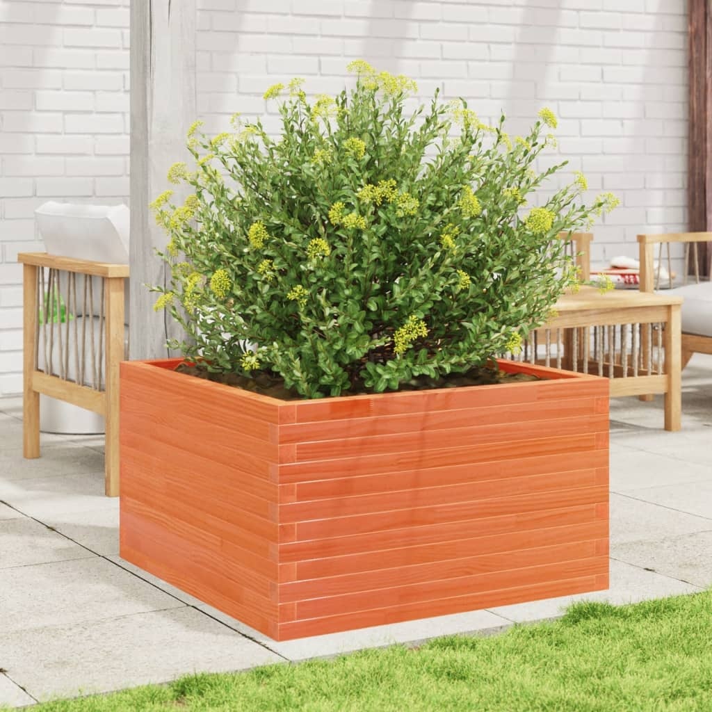 VidaXL Plantenbak 80x80x45,5 cm massief grenenhout wasbruin