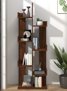 VidaXL Boekenkast 48x25,5x140 cm bewerkt hout bruin eikenkleur