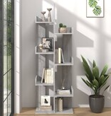 VidaXL Boekenkast 48x25,5x140 cm bewerkt hout grijs sonoma eikenkleur