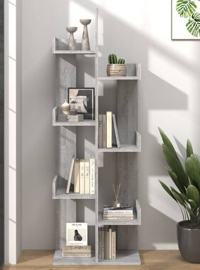 VidaXL Boekenkast 48x25,5x140 cm bewerkt hout grijs sonoma eikenkleur