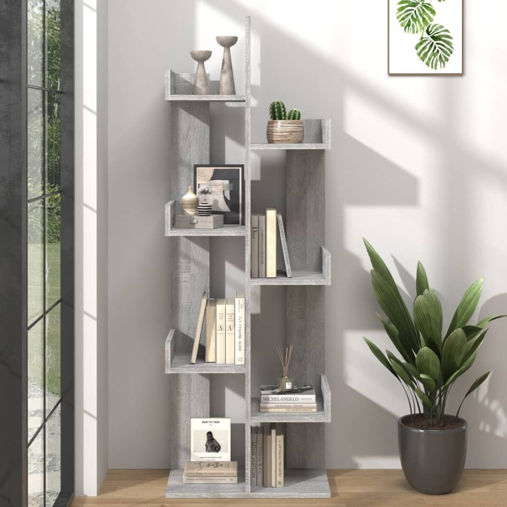 VidaXL Boekenkast 48x25,5x140 cm bewerkt hout grijs sonoma eikenkleur