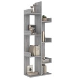 VidaXL Boekenkast 48x25,5x140 cm bewerkt hout grijs sonoma eikenkleur