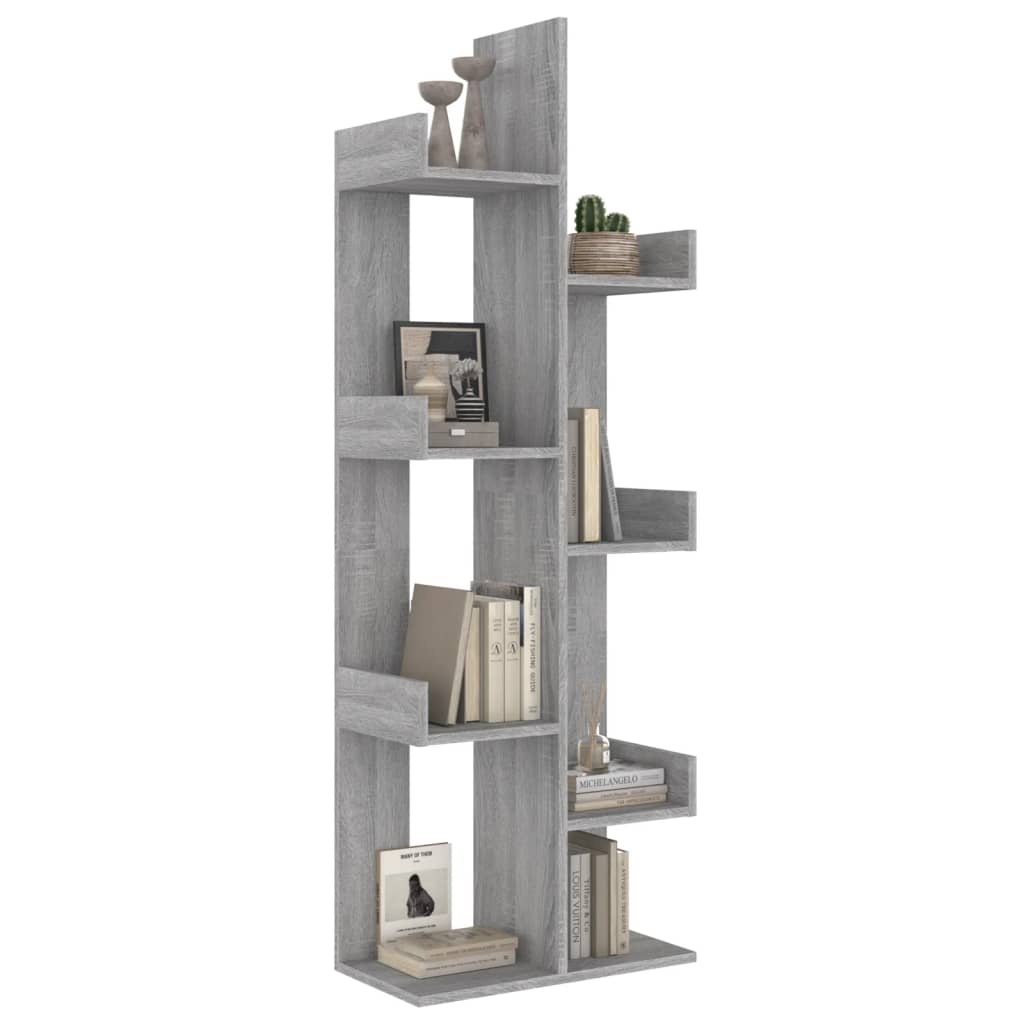 VidaXL Boekenkast 48x25,5x140 cm bewerkt hout grijs sonoma eikenkleur