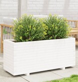 VidaXL Plantenbak 110x40x49,5 cm massief grenenhout wit