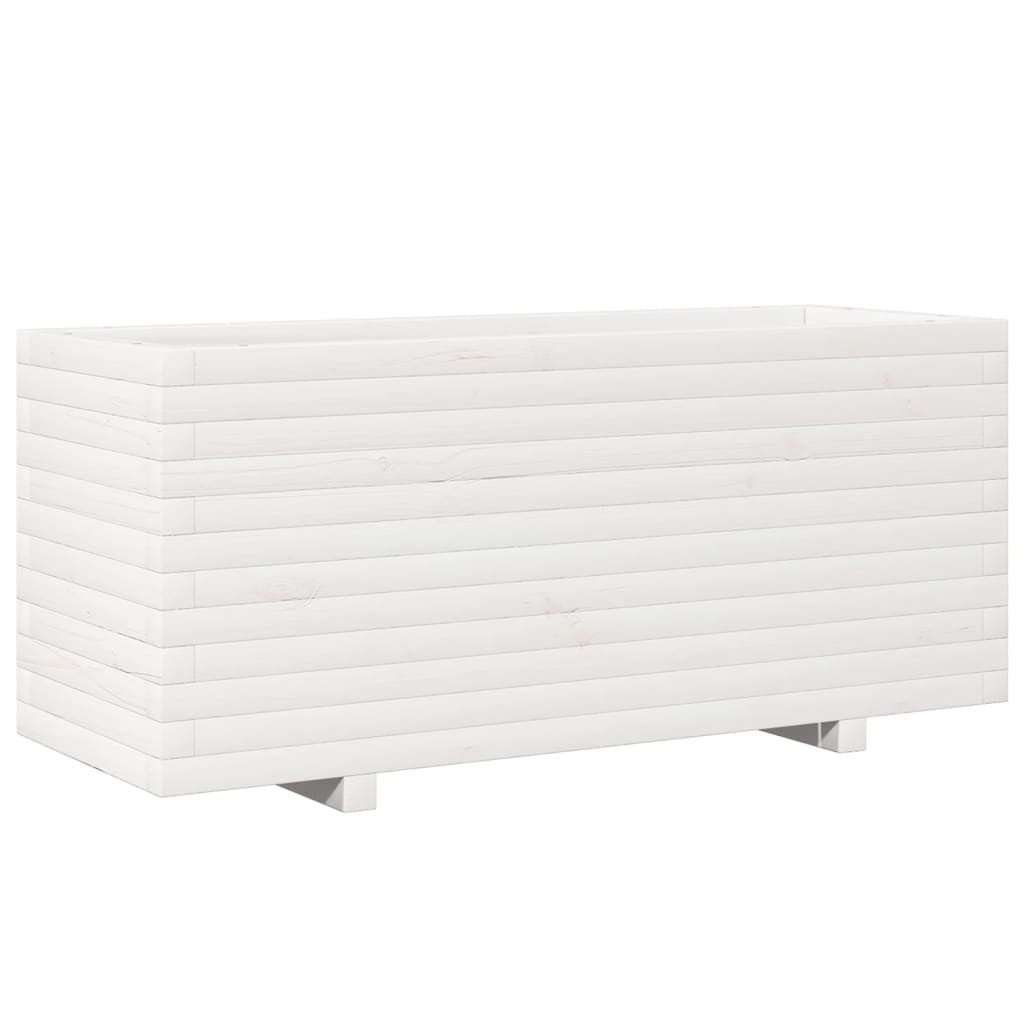 VidaXL Plantenbak 110x40x49,5 cm massief grenenhout wit