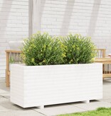 VidaXL Plantenbak 110x40x49,5 cm massief grenenhout wit