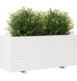 VidaXL Plantenbak 110x40x49,5 cm massief grenenhout wit