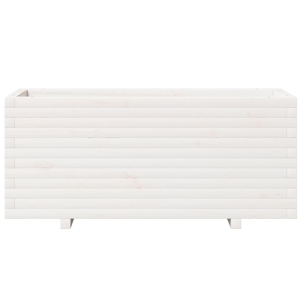 VidaXL Plantenbak 110x40x49,5 cm massief grenenhout wit