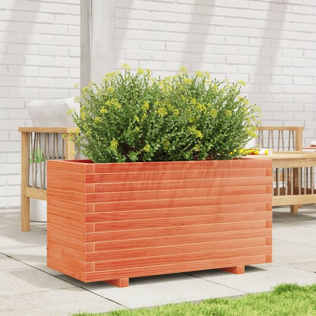 VidaXL Plantenbak 90x40x49,5 cm massief grenenhout wasbruin