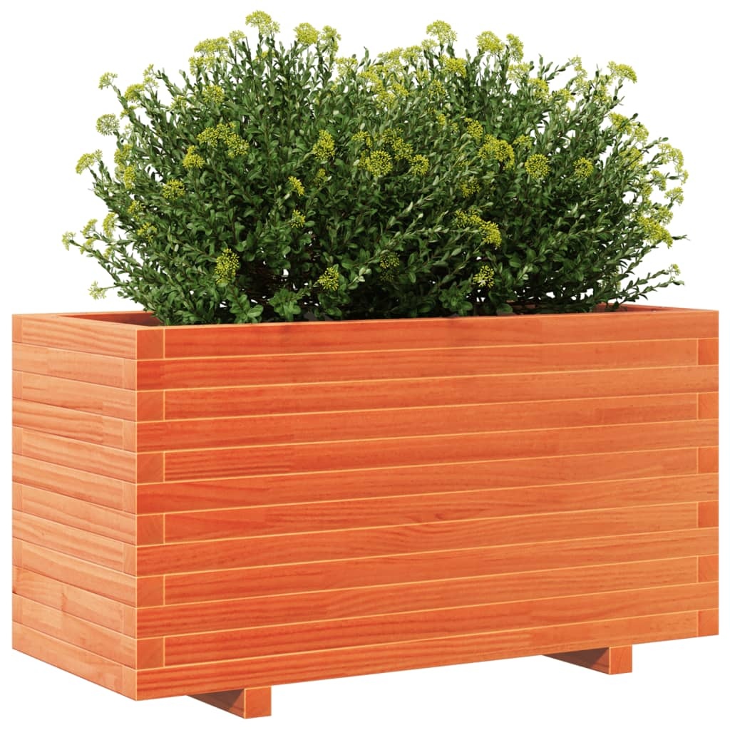 VidaXL Plantenbak 90x40x49,5 cm massief grenenhout wasbruin