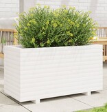 VidaXL Plantenbak 90x40x49,5 cm massief grenenhout wit