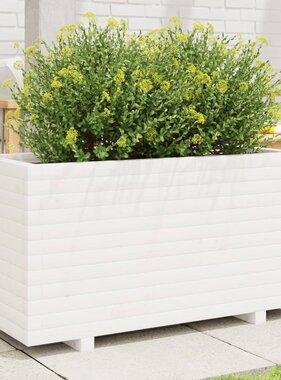 VidaXL Plantenbak 90x40x49,5 cm massief grenenhout wit