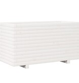 VidaXL Plantenbak 90x40x49,5 cm massief grenenhout wit