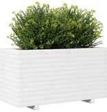 VidaXL Plantenbak 90x40x49,5 cm massief grenenhout wit