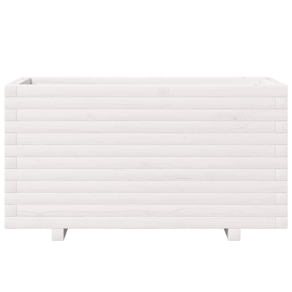 VidaXL Plantenbak 90x40x49,5 cm massief grenenhout wit