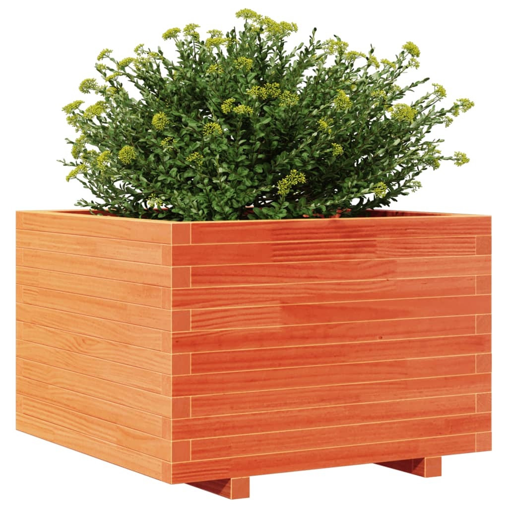 VidaXL Plantenbak 70x70x49,5 cm massief grenenhout wasbruin
