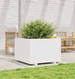 VidaXL Plantenbak 70x70x49,5 cm massief grenenhout wit