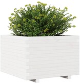 VidaXL Plantenbak 70x70x49,5 cm massief grenenhout wit