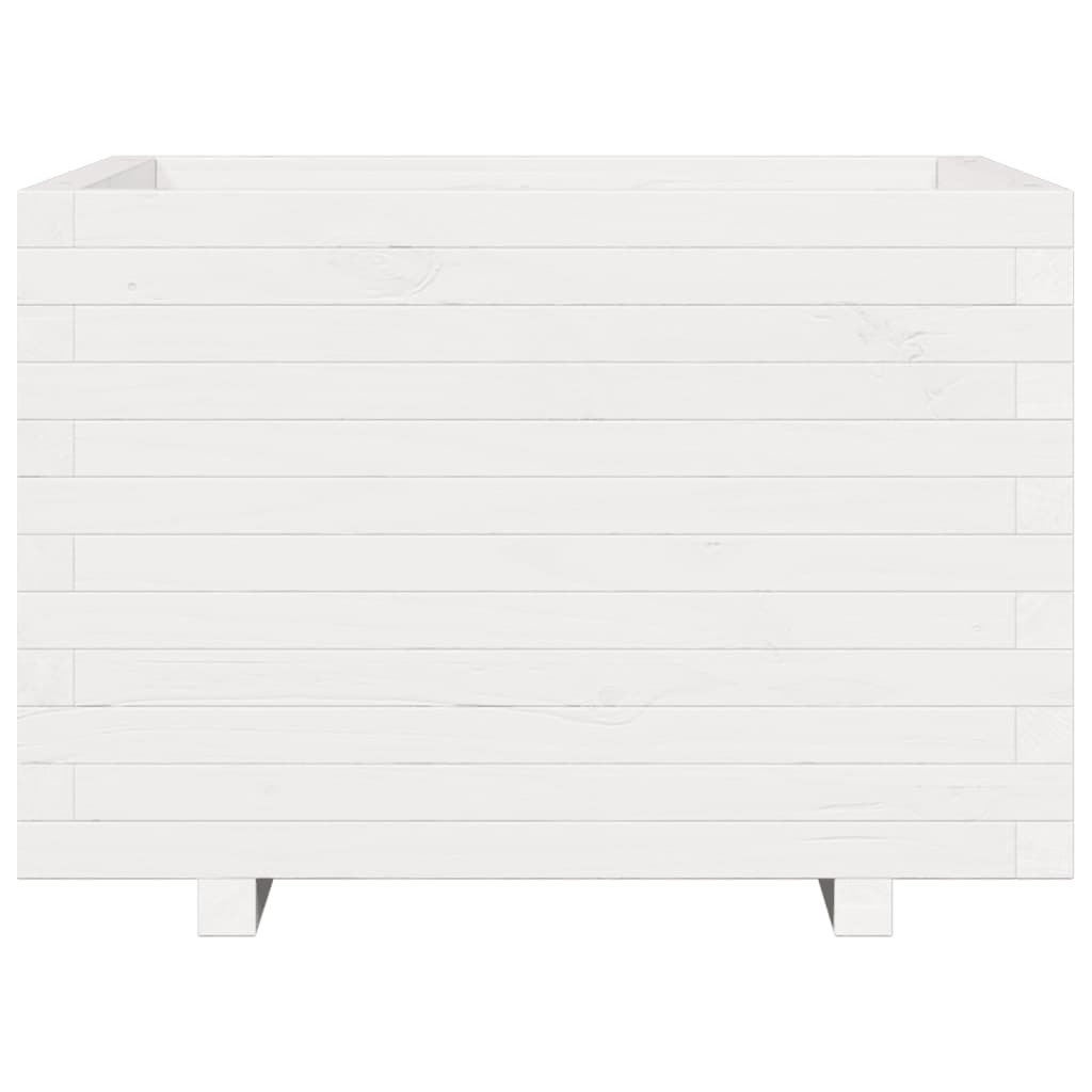 VidaXL Plantenbak 70x70x49,5 cm massief grenenhout wit