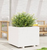 VidaXL Plantenbak 60x60x49,5 cm massief grenenhout wit