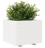 VidaXL Plantenbak 60x60x49,5 cm massief grenenhout wit