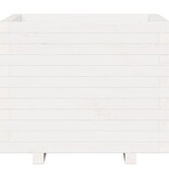 VidaXL Plantenbak 60x60x49,5 cm massief grenenhout wit