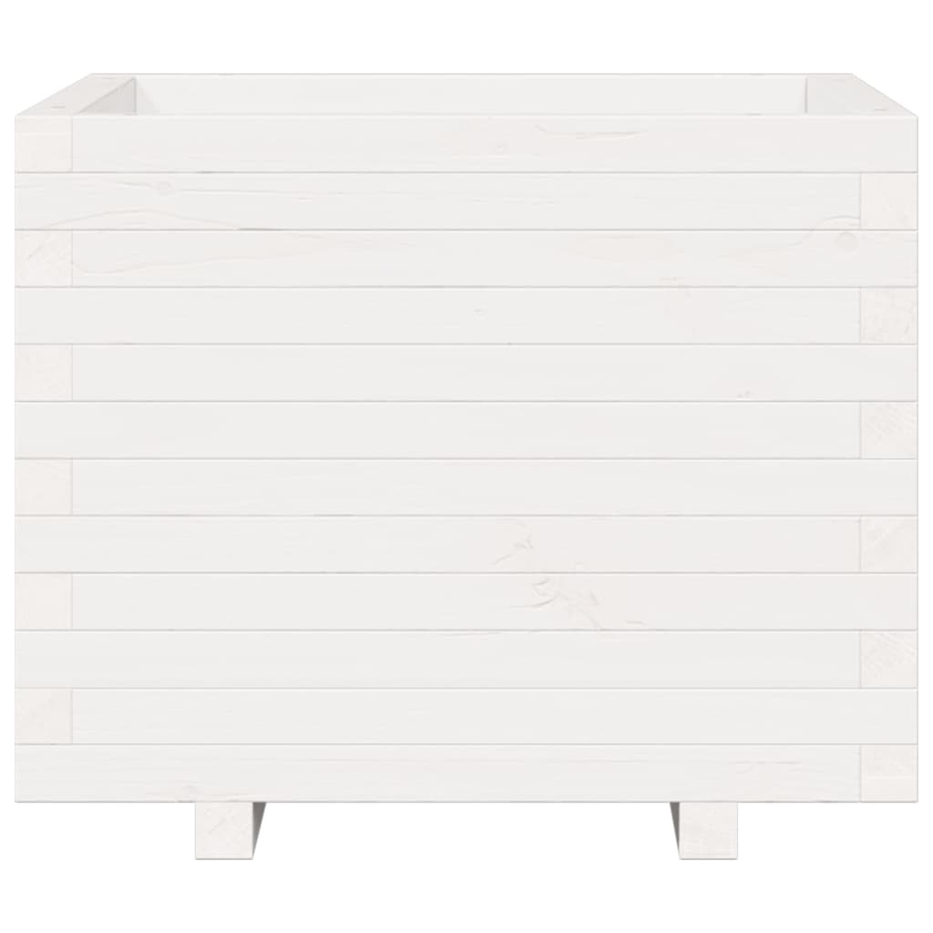 VidaXL Plantenbak 60x60x49,5 cm massief grenenhout wit