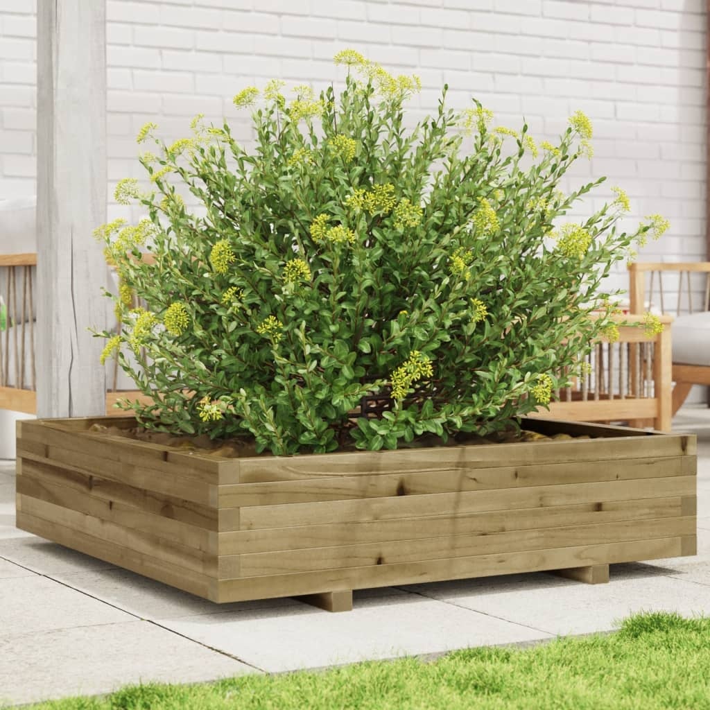 VidaXL Plantenbak 100x100x26,5 cm geïmpregneerd grenenhout