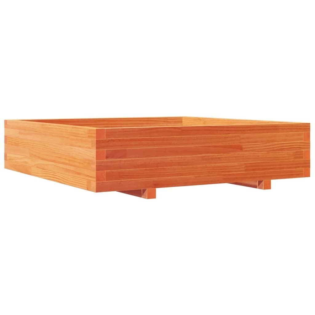 VidaXL Plantenbak 100x100x26,5 cm massief grenenhout wasbruin