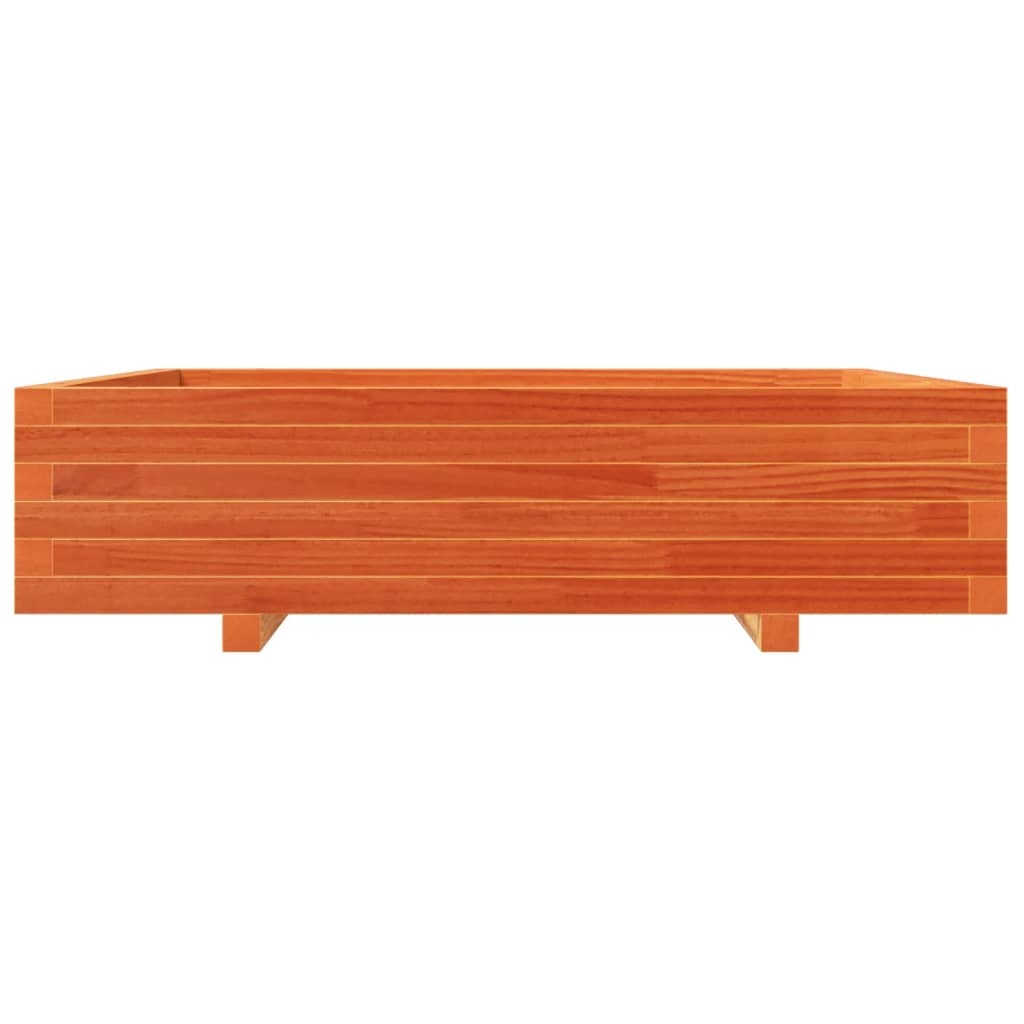 VidaXL Plantenbak 100x100x26,5 cm massief grenenhout wasbruin