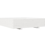 VidaXL Plantenbak 100x100x26,5 cm massief grenenhout wit