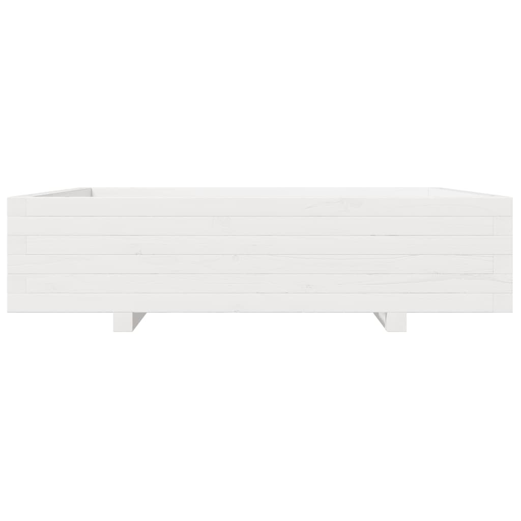 VidaXL Plantenbak 100x100x26,5 cm massief grenenhout wit