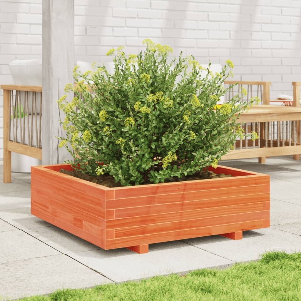 VidaXL Plantenbak 90x90x26,5 cm massief grenenhout wasbruin