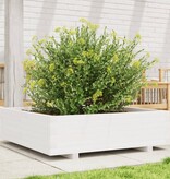 VidaXL Plantenbak 90x90x26,5 cm massief grenenhout wit