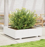 VidaXL Plantenbak 90x90x26,5 cm massief grenenhout wit