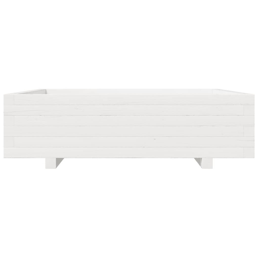 VidaXL Plantenbak 90x90x26,5 cm massief grenenhout wit
