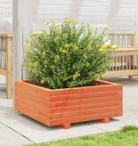 VidaXL Plantenbak 60x60x26,5 cm massief grenenhout wasbruin