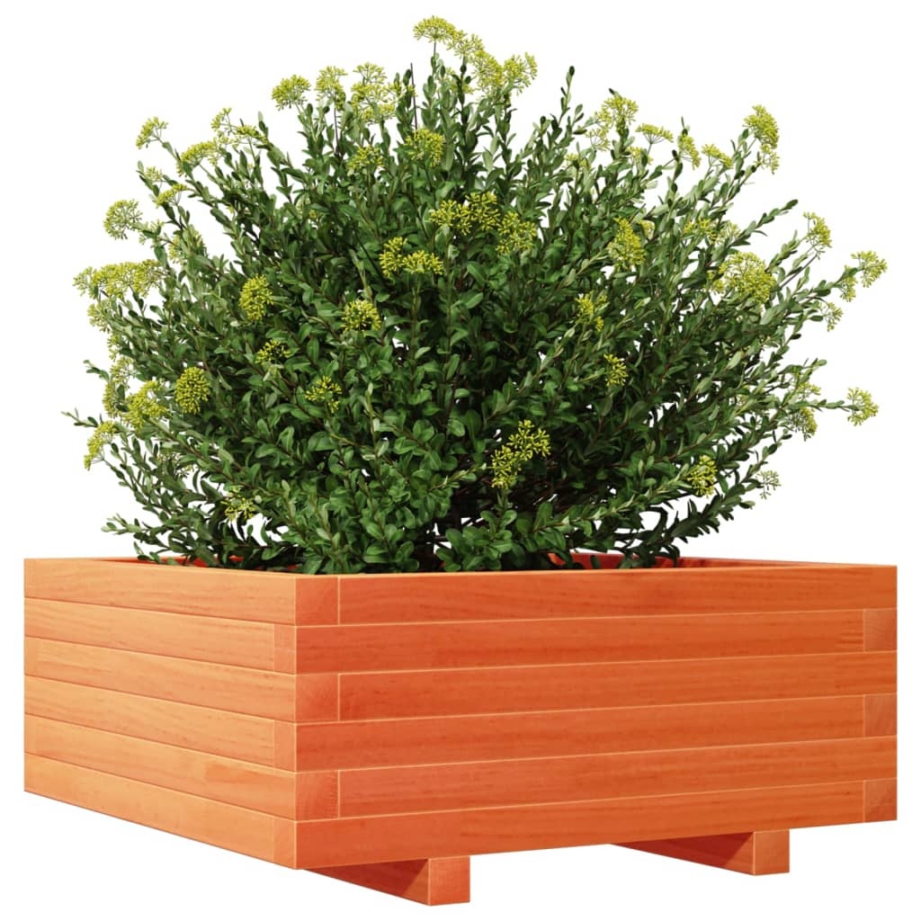 VidaXL Plantenbak 60x60x26,5 cm massief grenenhout wasbruin