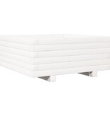 VidaXL Plantenbak 60x60x26,5 cm massief grenenhout wit